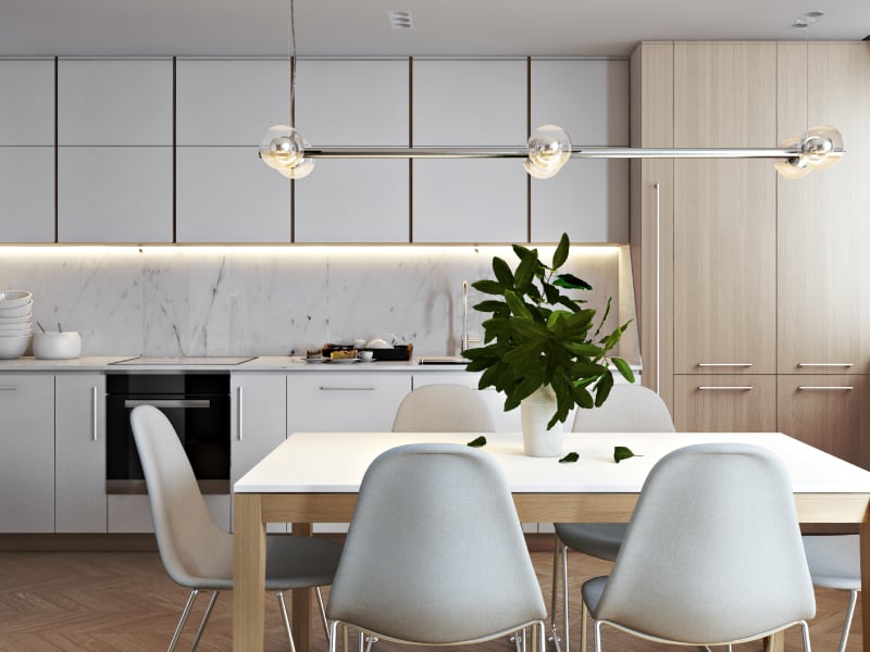 Flawless White Straight Kitchen